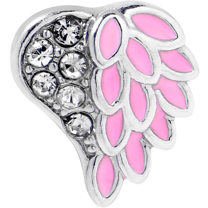 16G 5/16 Clear Gem Heavenly Heart Angel Wing Pink Labret Tragus