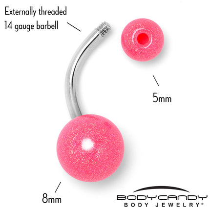 Pastel Shimmer Pink Ends Belly Ring