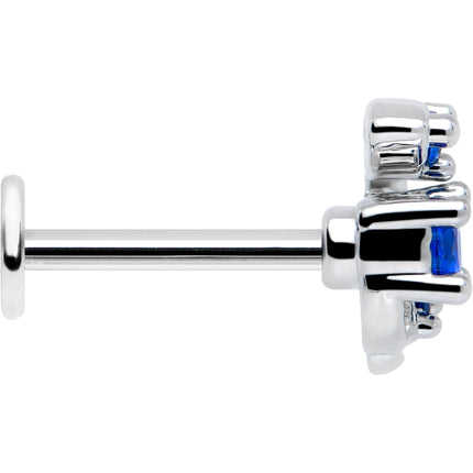 16G 5/16 Blue Gem Twining Vine Flatback Stud