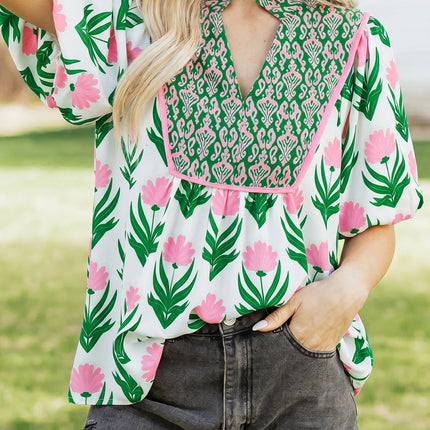 Amiri Sleeve Contrast Bordered Blouse