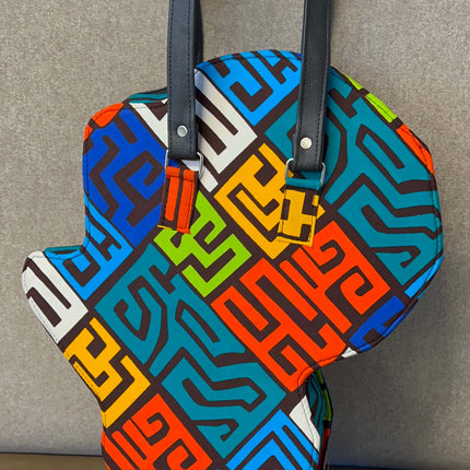 Shamsa Kente African Map Hand Bag