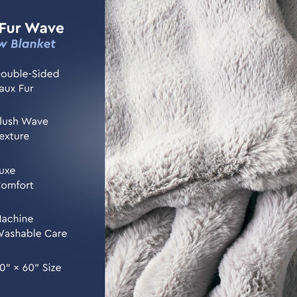 Faux Fur Wave Throw Blanket