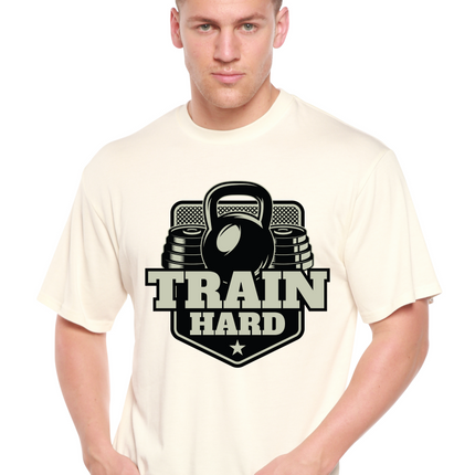 Train Hard Men's Bamboo Viscose/Organic Cotton Short Sleeve Graphic T-Shirt