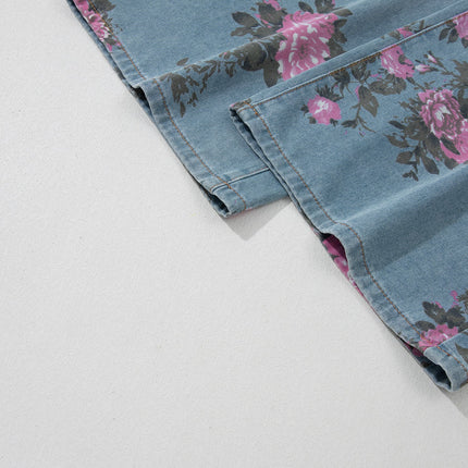 Esme Floral Print Bootcut Jeans