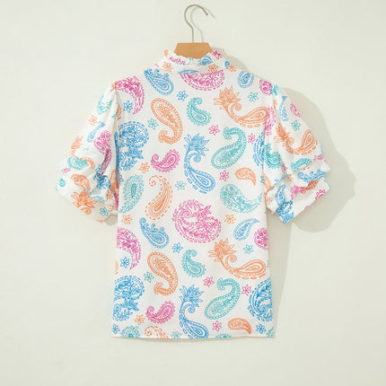 Lilyana Keyhole Puff Sleeve Blouse