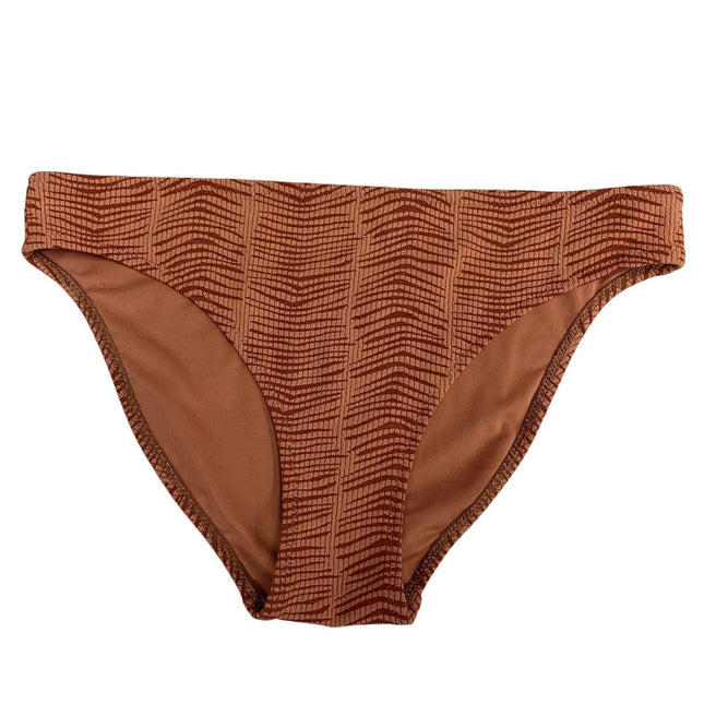 New Aerie Womens Small Orange Musk Jacquard Classic Bikini Swim Bottoms Only