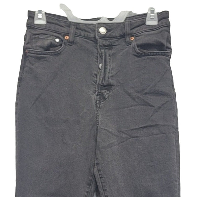 H&M Womens Size 6 Stretch Cotton Ultra High Waist Button Fly Denim Mom Jeans
