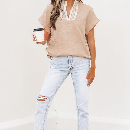Jessica Rolled Short Sleeve Blouse