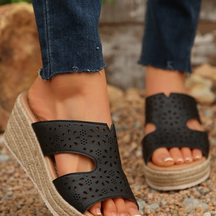 Casey Leather Wedge Slippers