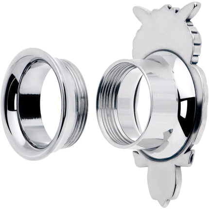 Red CZ Gem Wise Owl Screw Fit Tunnel Plug Set Available Sizes 6mm to 16mm