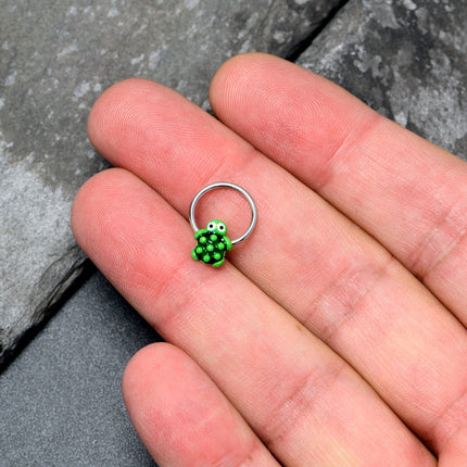 16G 3/8 Texture Turtle BCR Captive Ring