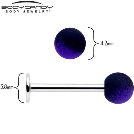 16G 3/8 Ombre Purple Black Soft Finish Labret Monroe Tragus