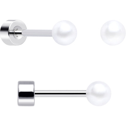 20G Aurora Gem White Orb Butterfly Flatback Earring Set of 6