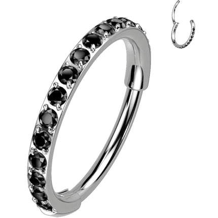 Micro Gem Titanium Hinged Nose Hoop