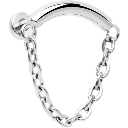 18G 5/16 Titanium Threadless Chain Dangle Hidden Helix Earring