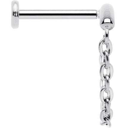 18G 5/16 Titanium Threadless Chain Dangle Hidden Helix Earring