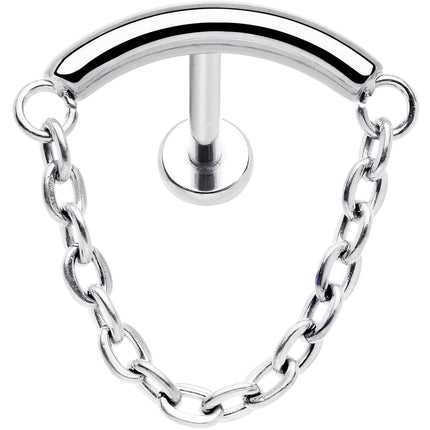 18G 5/16 Titanium Threadless Chain Dangle Hidden Helix Earring
