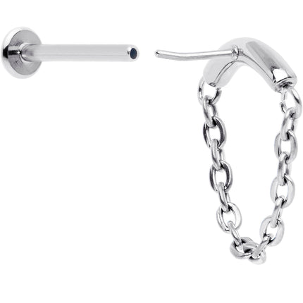 18G 5/16 Titanium Threadless Chain Dangle Hidden Helix Earring