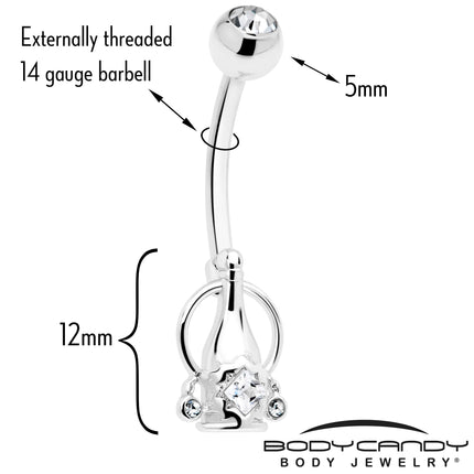 Clear Gem Champagne Dreams Dangle Belly Ring