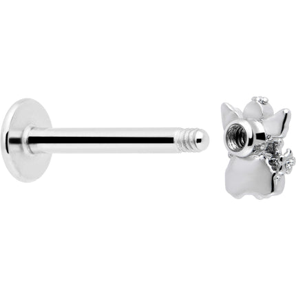 16G 5/16 Clear CZ Gem Fabulous Angel Labret Monroe Tragus