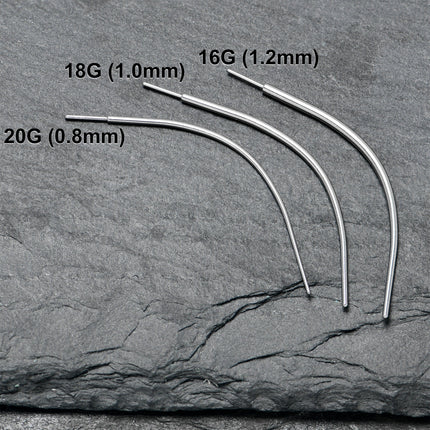Stainless Steel Curved Insertion Tool, Threadless Insertion Pin Taper