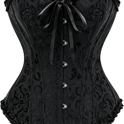 Corset Tops for Women,Lace Bustier Corset Lingerie top,Renaissance Overbust Corset Push Up Bodysuit