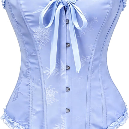 Corset Tops for Women,Lace Bustier Corset Lingerie top,Renaissance Overbust Corset Push Up Bodysuit