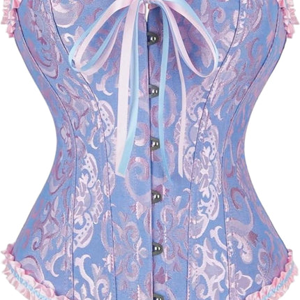 Corset Tops for Women,Lace Bustier Corset Lingerie top,Renaissance Overbust Corset Push Up Bodysuit