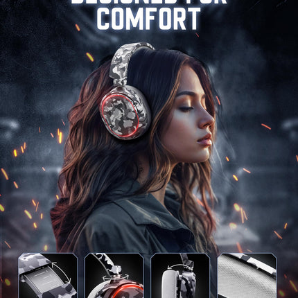 Wireless Gaming Headset, 7.1 Surround Sound, 2.4GHz USB Gaming Headphones with Bluetooth 5.4, 100H Battery, ENC Noise Canceling Mic, RGB Light, Wireless Headset for PC PS5 PS4 Mac Switch (Black-White)