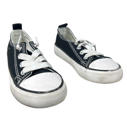 Cofopo Toddler Boys Size 6 Black Sneakers Low Top Lace Up Round Toe Canvas Shoes