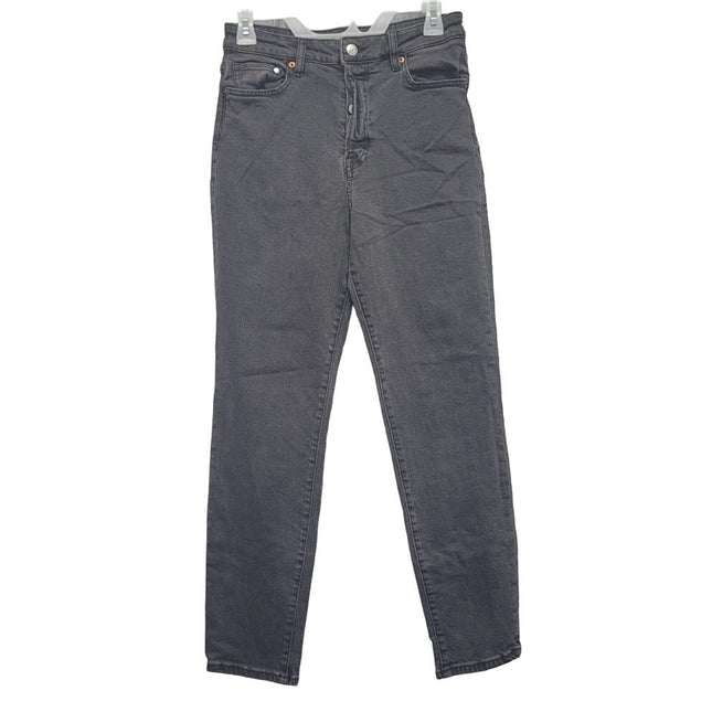 H&M Womens Size 6 Stretch Cotton Ultra High Waist Button Fly Denim Mom Jeans