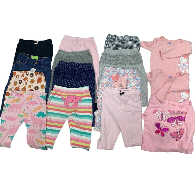 15 Baby Girls 12 Months Long Sleeve One Pieces Long Pants Clothes Lot