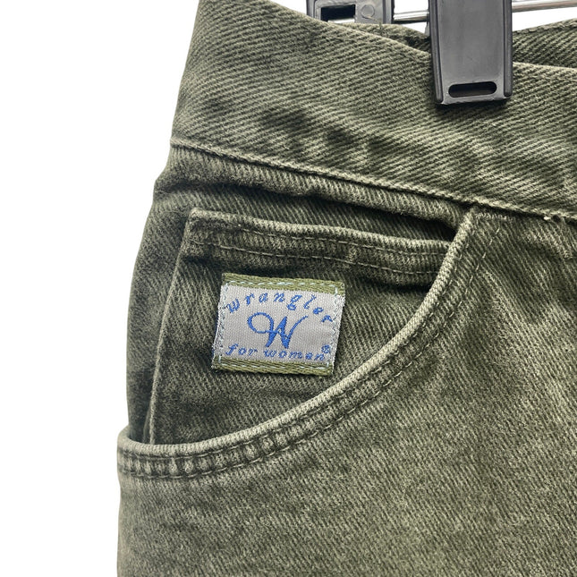 Vintage Wrangler for Women Size 14 X 34 High Rise 100% Cotton Green Denim Jeans