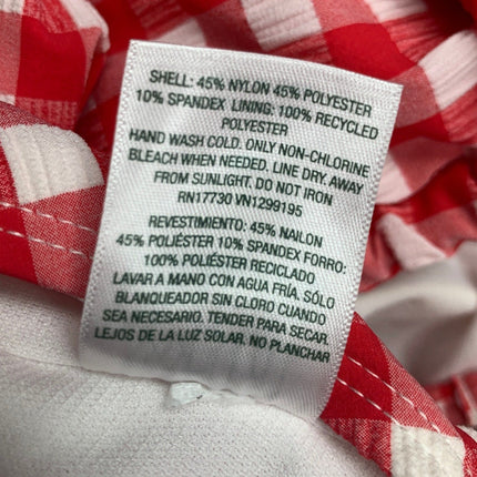 New Wild Fable Womens Large Red White Picnic Gingham Check One Piece Swim Suit