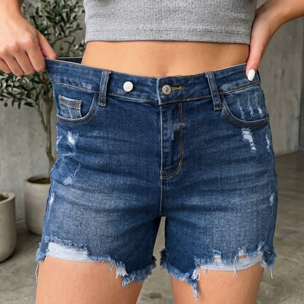 Holland Hem Distressed Whiskery Shorts