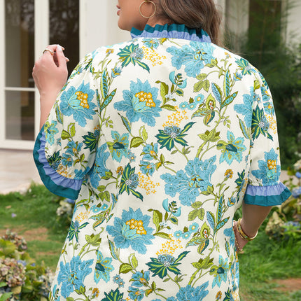 Alisson Short Sleeve Floral PLUS Blouse