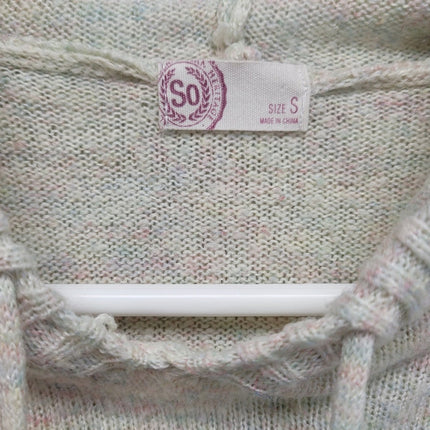 So Heritage Womens Small PolyAcrylic Long Sleeve Hooded Knit Sweater Hoodie