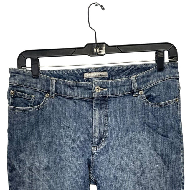 Chicos Platinum Size 2.5 Short Large 14 Stretch Cotton Straight Leg Denim Jeans