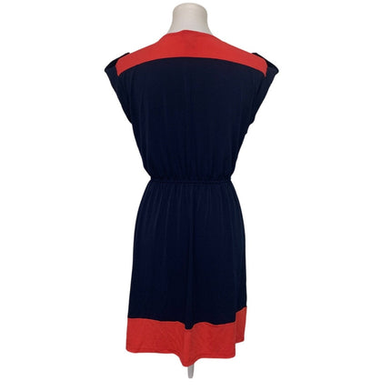Enfocus Studio Womens Size 4 Short Sleeve V Neck Faux Button Blouson Dress