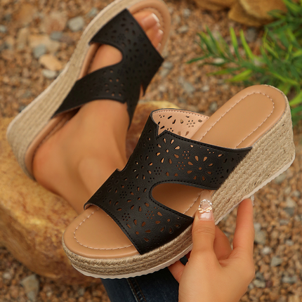 Casey Leather Wedge Slippers