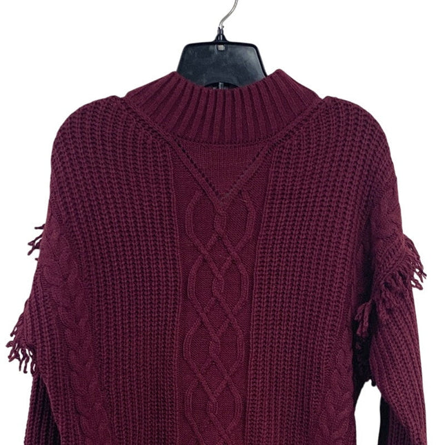 NWT New American Rag Cie Juniors Small Wine Red Long Sleeve Knit Sweater Dress