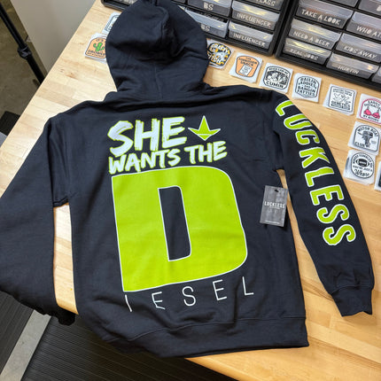 She Wants the Diesel | Funny Men's and Women's Black Country Hoodie