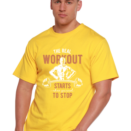 The Real Workout Men's Bamboo Viscose/Organic Cotton Short Sleeve Graphic T-Shirt