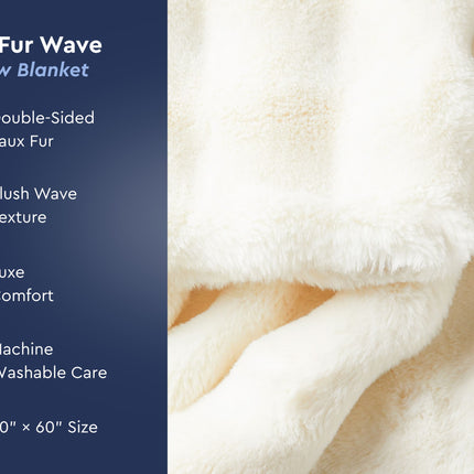 Faux Fur Wave Throw Blanket