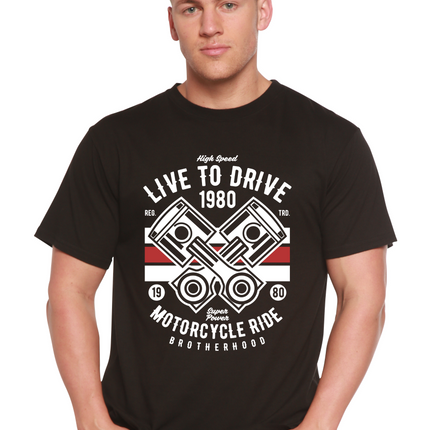 Live To Ride 1980 Men's Bamboo Viscose/Organic Cotton Short Sleeve Graphic T-Shirt