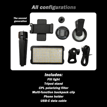 Professional Tattoo Photography Anti-2.0 Glare Kit 180 LED Beads（10W）