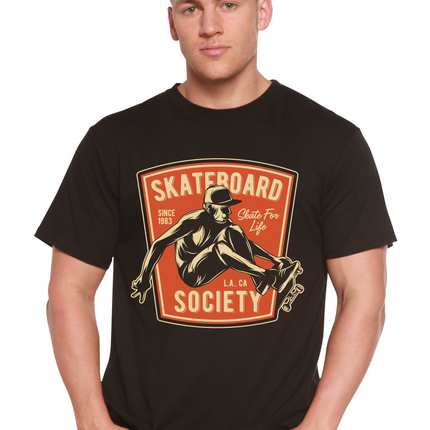 Skateboard Society Men's Bamboo Viscose/Organic Cotton Short Sleeve Graphic T-Shirt