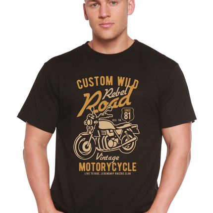 Custom Wild Men's Bamboo Viscose/Organic Cotton Short Sleeve Graphic T-Shirt