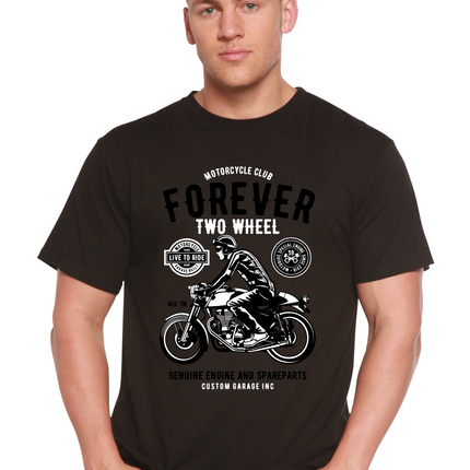 Forever Two Wheel Men's Bamboo Viscose/Organic Cotton Short Sleeve Graphic T-Shirt