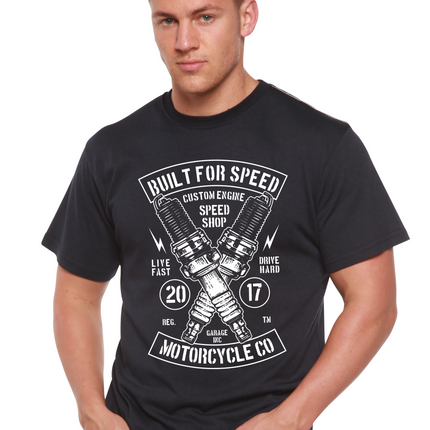 Built For Speed Men's Bamboo Viscose/Organic Cotton Short Sleeve Graphic T-Shirt